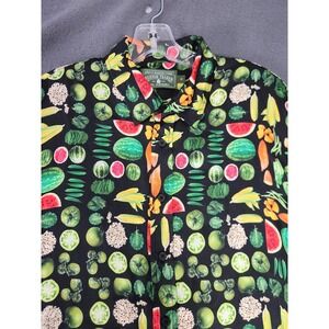 NWT Mens S Denim Tears Shirt All Over Fruit Kiss My Grits Button Up Long Sleeve
